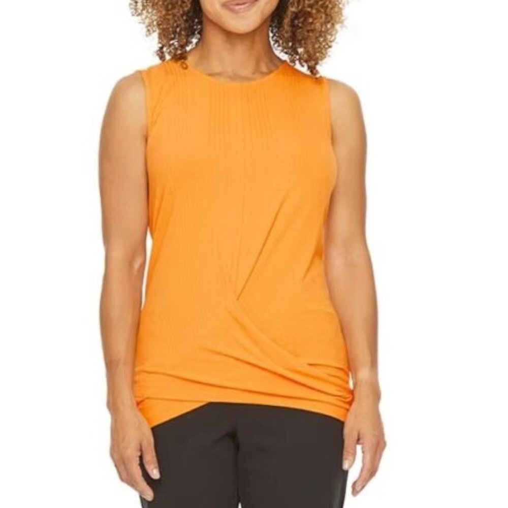 Liz Claiborne Tank Top Sleeveless Tangerine Poppy Size Large NWT